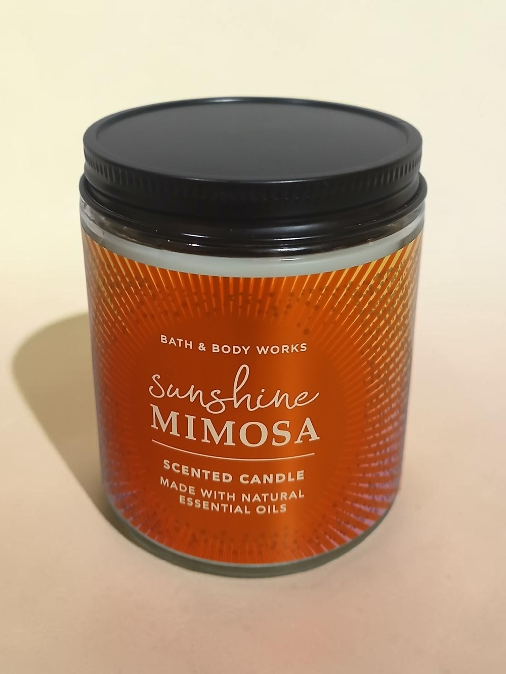 Bath & Body Works Sunshine Mimosa Scented Candle - Orange with Black Lid